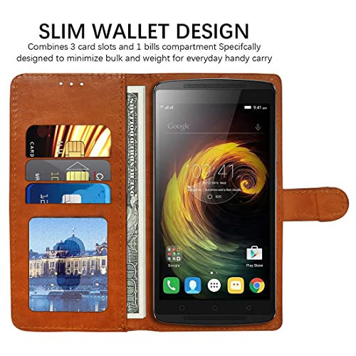 Image of Flip Cover Back Case for Lenovo K4 Note | Premium Leather Finish | Inbuilt Pockets & Stand | Flip Cover Back Case for Lenovo K4 Note (CamelBlack)