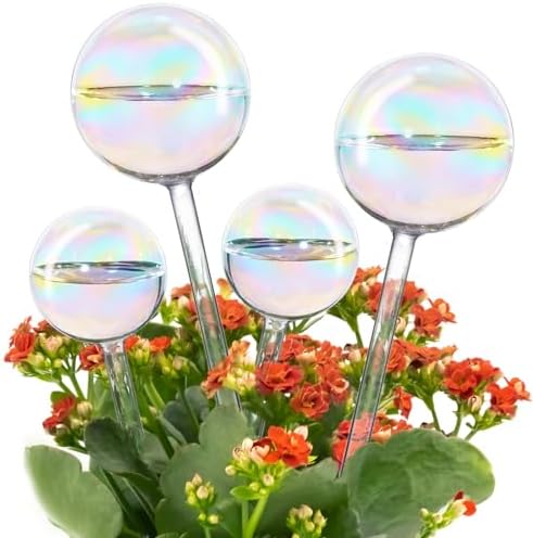 Relaxdays Glass Irrigation Balls, Set Of 4, H X D 15 X 6 Cm