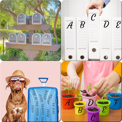 Image of 380 Pieces 10 Sheets Letter Stickers,Self Adhesive Waterproof Mailbox Numbers Stickers,Alphabet Decals for DIY,Bulletin Board,Window,Door,Sign,Bike,Car,Laptop,Scrapbook(Black, 2 Inch)