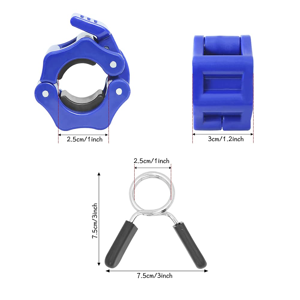 4 Stück Langhantel-Clips 2,5 Cm - Robuste Federklemmen Für Fitness Und Gewichtheben