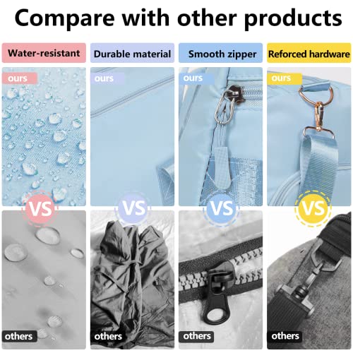 MABROUC Duffle Bag For Women, Sports Duffel Bag for Gym with Wet Pocket & Shoe Compartment, Overnight Weekender Travel Bag4