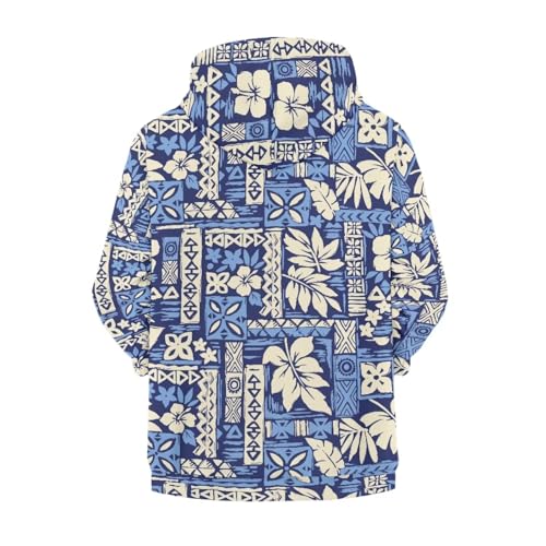 Kid's Long Sleeve Sweatshirt Everyday Wear Lightweight Unisex Workout Hoodie Polynesian Tropical Print2