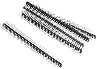 Sourcingmap 5Pcs 2.54mm Pitch 2x40-Pins Double Row Right Angle Connector Pin Header Strip for Prototype Shield