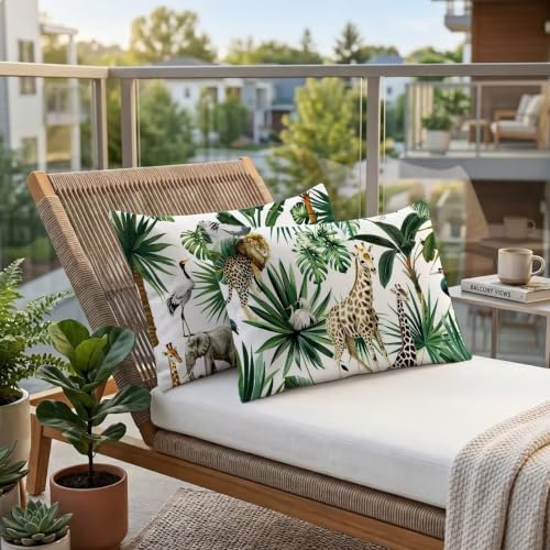 Housse coussin extérieur imperméable 40x80 blanc rectangulaire haut de gamme - 4