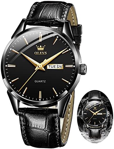 OLEVS Men's Casual Fashion Waterproof Gold Stainless Steel Band Quartz Gold Watches Gifts for Men