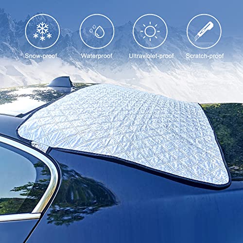 Ajxn Rear Windshield Snow Cover, Back Window Frost Cover Offers Complete Protection From Snow, Ice And Other Winter Debris, Winter Car Accessories, Fits Most Sedans, Suvs & Vans Silver #6 (55"*31.5") #TOP4