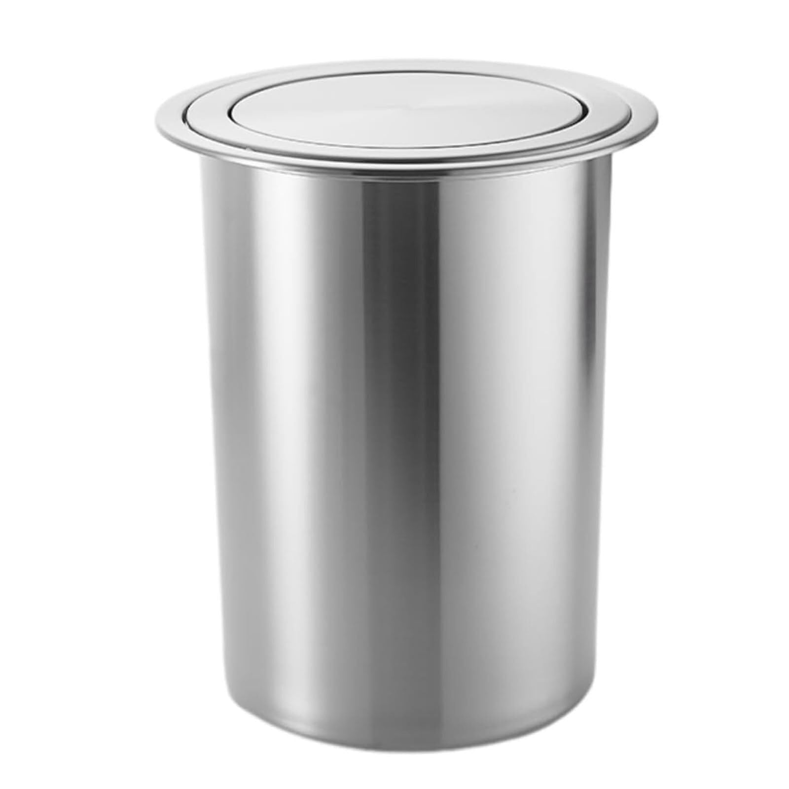 DFGHNBVC Trash Can Stainless Steel Embedded Waste Chute With Lid Trash Grommet Countertop Trash Bin Lid Drop-In Grommet Swing Trash Bin,220Mm/8.66In