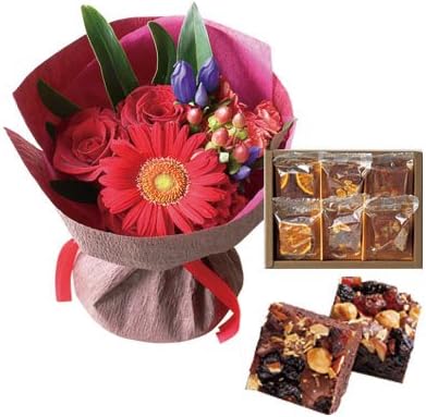 Amazon Co Jp 誕生日 お祝い の 花 お 花 と スイーツ おしゃれ ギフト セット かわいいレッド バラ ミックス花束 と 木の実と果物のチョコレートケーキ 6個 洋菓子 メッセージカード 還暦祝い 結婚祝い 古希 喜寿 人気 プレゼント ランキング ギフト Se ホーム