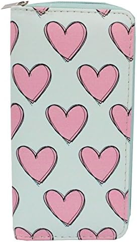 Timlee Cute Pink Heart Wallets For Girls Christmas Gift Women Zipper Around Wallet Long Purse Women Unicorn Wallets For Girls Kids (Heart)