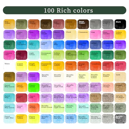 Artecho ATO-WP1007 Watercolor Paint Set 100 Colors In Portable Box thumb #1