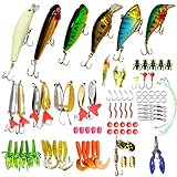 Soontrans 85PCS Leurre Peche Carnassier Set, Leurre Peche Mer Set avec Minnow, Popper, Leu...