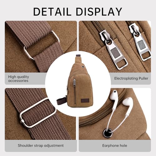 Men's Retro Fashion Solid Color Canvas Crossbody Bag Stylish Durable Perfect for Daily Use and Travel3
