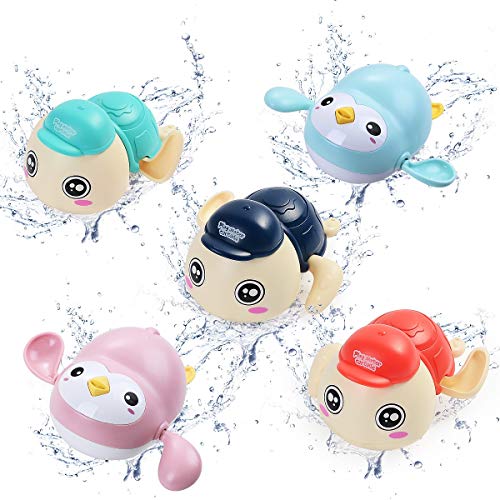 HellDoler Juguetes Bebes,5 Piezas de Juguetes Bañera,Bebé Tortuga y Cangrejo Nadadores Juguete para Piscina Juguete para Bañera,Juegos bañera Cover