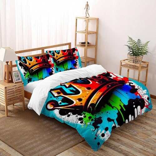 Housse de couette fille 200x200 microfibre douce avec fermeture éclair imprimée - 2