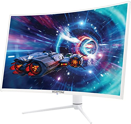 Sceptre Curved 40" Class 16:9 Qhd 2560X1440 Gaming Display Displayport Up To 165Hz Amd Freesync Premium Hdr400, 1Ms Mprt 3000R Height Adjustable Nebula Series White (C408B-Qwn168W) #TOP3