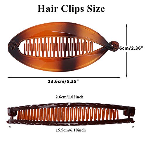 image for YMHPRIDE 4pcs Classic Clincher Combs Clips Banana Hair Clips for Women