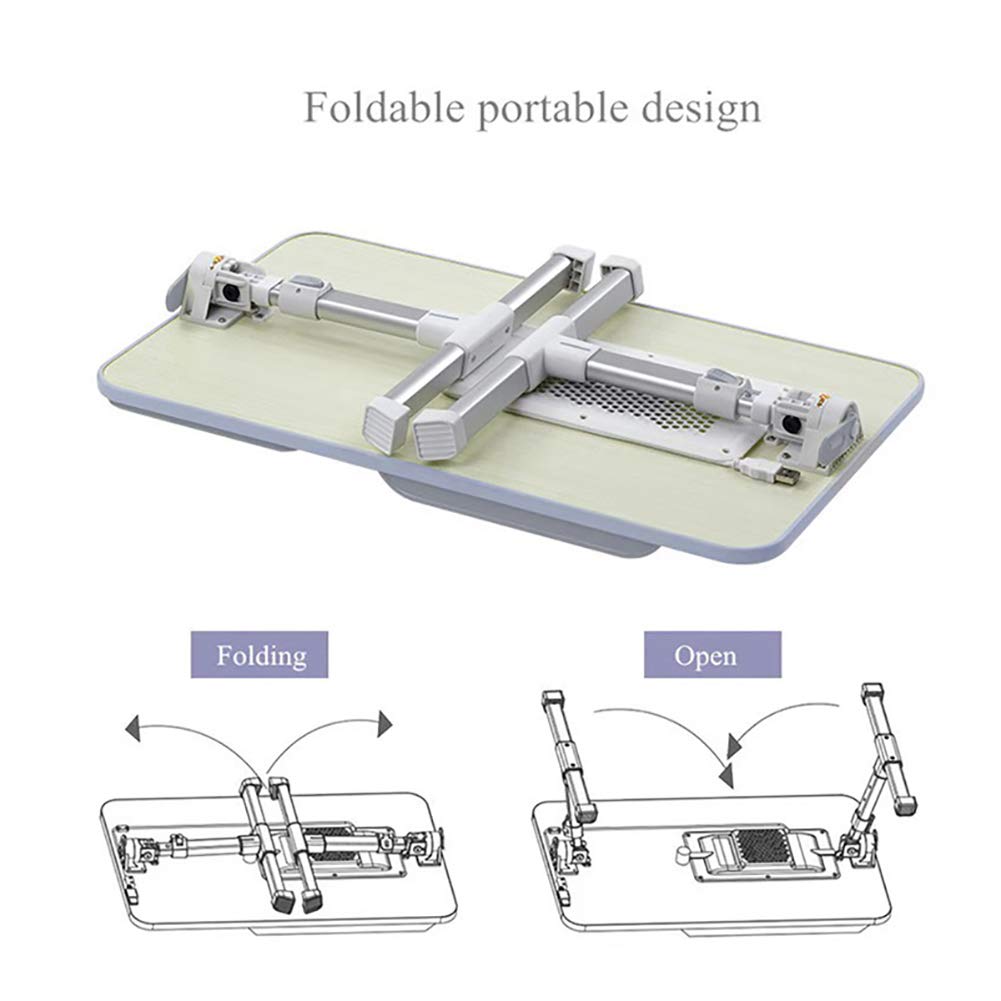 Table D'ordinateur Portable Réglable,Table Pliante pour Ordinateur Portable,Table De Lit Ajustable,Table De Lit Compacte Et Légère pour PC Portable