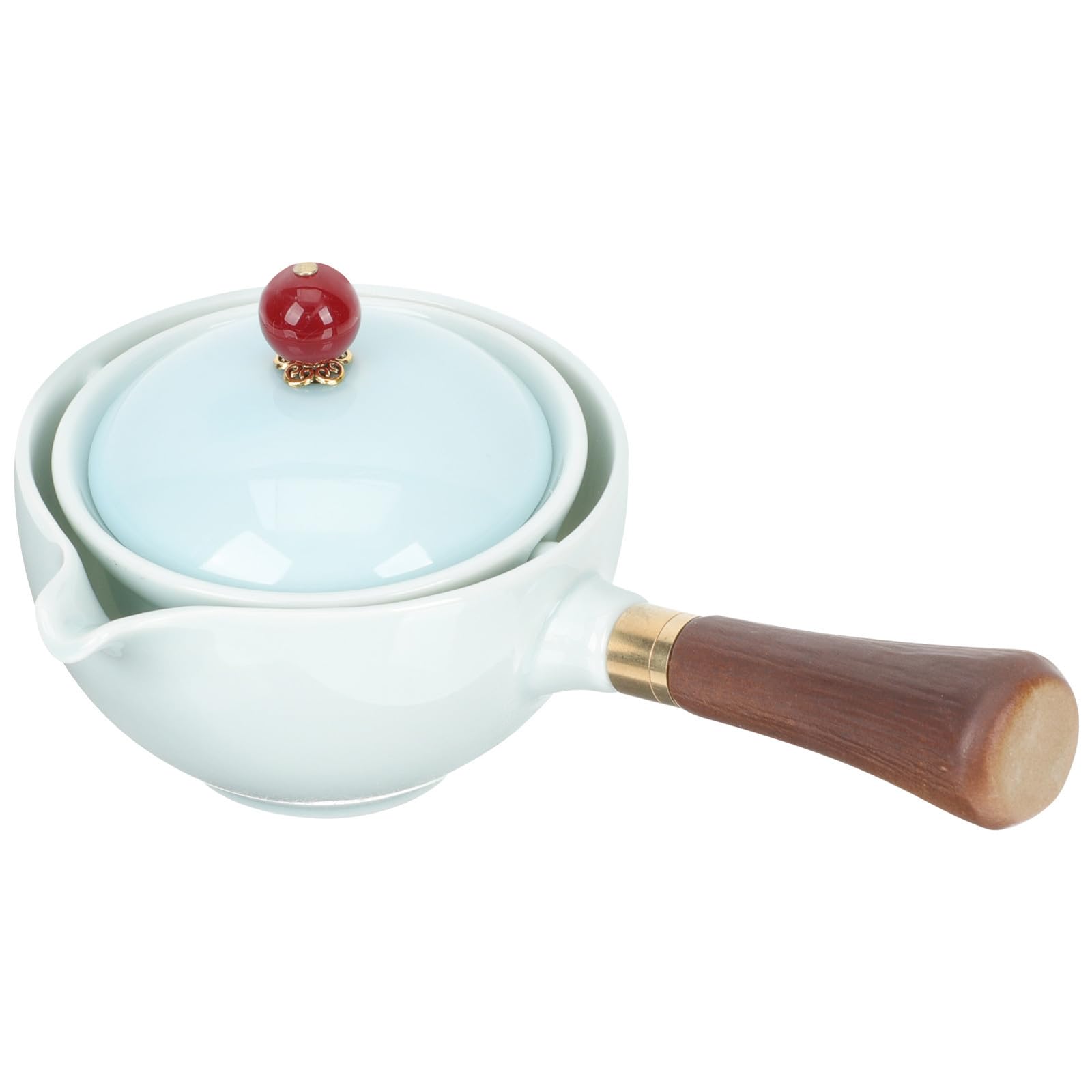 Abaodam Théière Céramique avec Filtre Poignée Longue Ergonomique Pot à Thé Portable et Résistant Service à Thé Chinois pour Maison