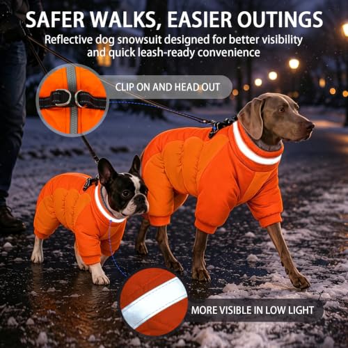 Image of MIGOHI Full Body Dog Coat,Warm Coats for X-Small Dogs, XS, Orange
