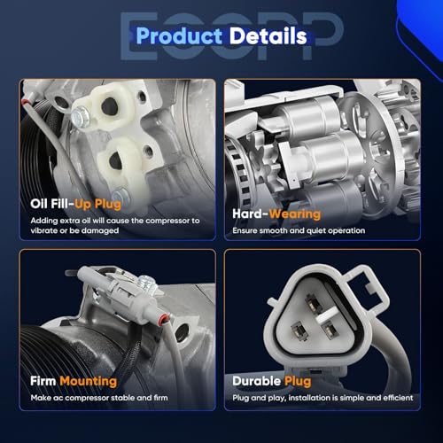 Image of ECCPP A /C Compressor with Clutch for Toyota Tundra V6 4.0L 2005-2006 | Fast Cooling AC Compressor