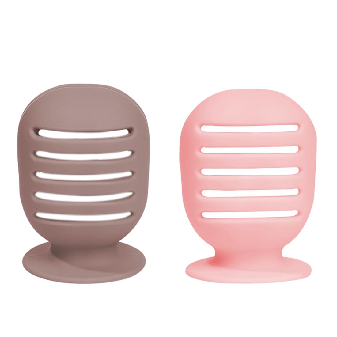 2 Piezas Soportes Esponja Maquillaje Suave Soporte Silicona Huevos Belleza Caja Huevos Belleza Transpirable Estuche Esponja Maquillaje Estuche Viaje Portátil (Rosa, Marrón)