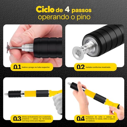 Pistola de Fixação Finca Pino com Kit de Proteção e Maleta de Transporte