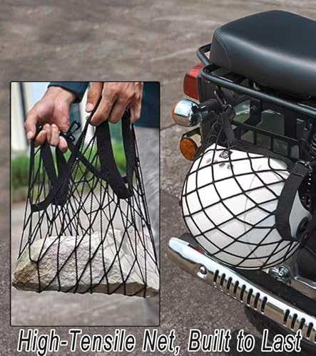 TAKONE Netz für Fahrradkorb Hinten – Elastisches Gepäcknetz 30x30 cm mit 4 Haken – Für Fahrrad, E-Bike & Motorrad