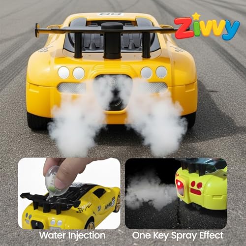 Image of Big Rechargeable Remote Control Car Toys | LED Headlights, Spray Smoke,Up to 120 min Non-Stop Play Time, 150ft Remote Range, USB Charging, Anti-Skid Tyres, BIS Certified,Birthday Gift for Kids