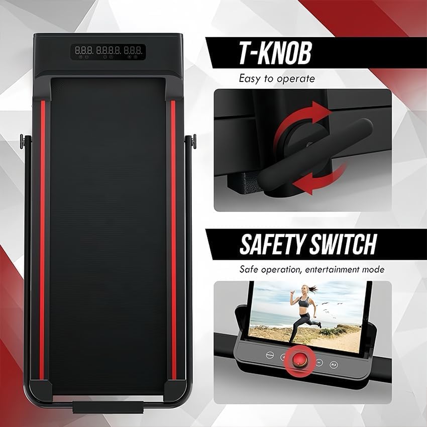 Foldable Treadmill, 300 lb Capacity Walking Pad 2.5HP Under Desk, Portable Treadmill for Home and Office, 2 in 1 with Remote Control, LED Display