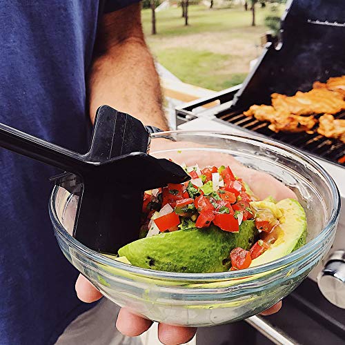 ABILITH Heat Resistant Meat Chopper Stick, Multifunctional Meat and Potato Masher Stick & Smasher for Hamburger Meat, Ground Beef, Turkey & More, Stick Cookware (2 Packs, Black & Red)
