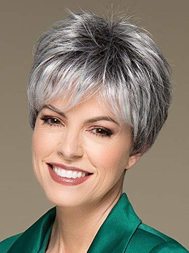 Coco Wig Petite Avg Cap Color Chocolate Mix - Ellen Wille Wigs 3.5" Short Pixie Cut Synthetic Lace Front Monofilament Crowne Piece Out Bangs Peluca Smaller Heads Bundle MaxWigs Hairloss Booklet