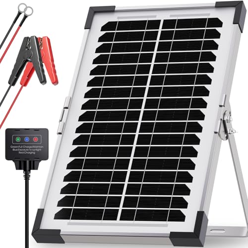 Callsun 7.5W Solar Battery Maintainer & Trickle Charger, 12V Waterproof Panel with IP68 Smart Controller, Overcharge & Reverse Protection for Car, Automobile, Boat, RV, Motorcycle, Marine, Trailer