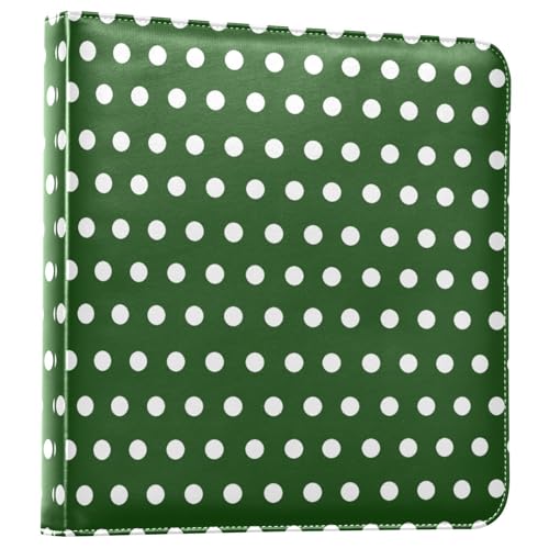 Álbum de fotos adhesivo DIY Scrapbook álbum con puntos blancos y verdes caza, encuadernador de 3 anillos, 40 páginas, 8x10 para memoria miniatura 1