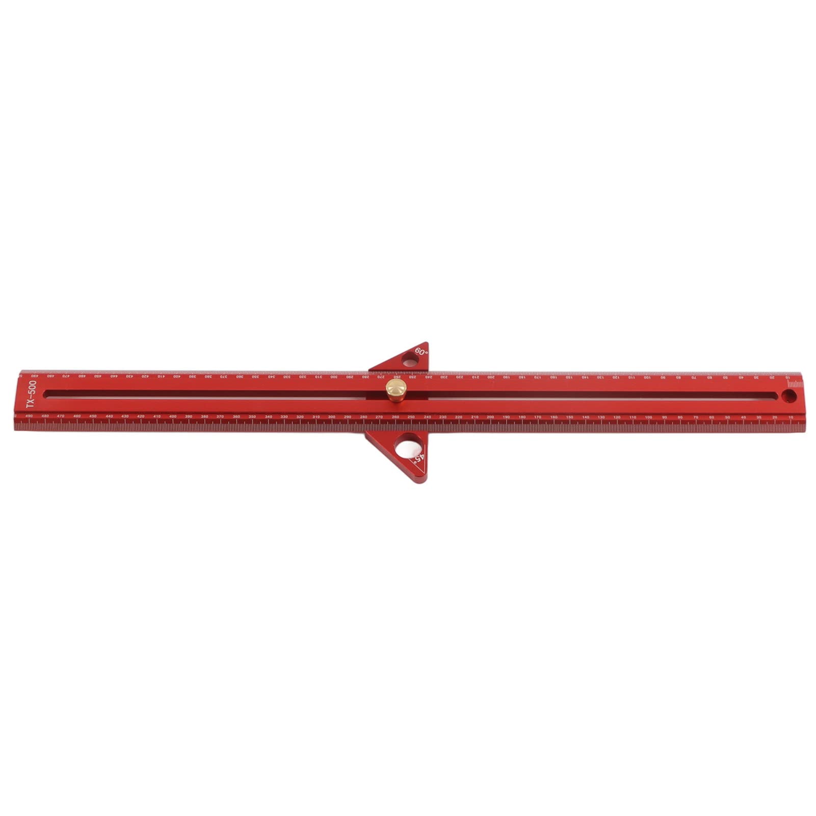 Omabeta Linijka T do Obróbki Drewna Wielofunkcyjne Przenośne Narzędzie Pomiarowe ze Stopu Aluminium dla Stolarzy Czerwony 1 Szt (50cm)