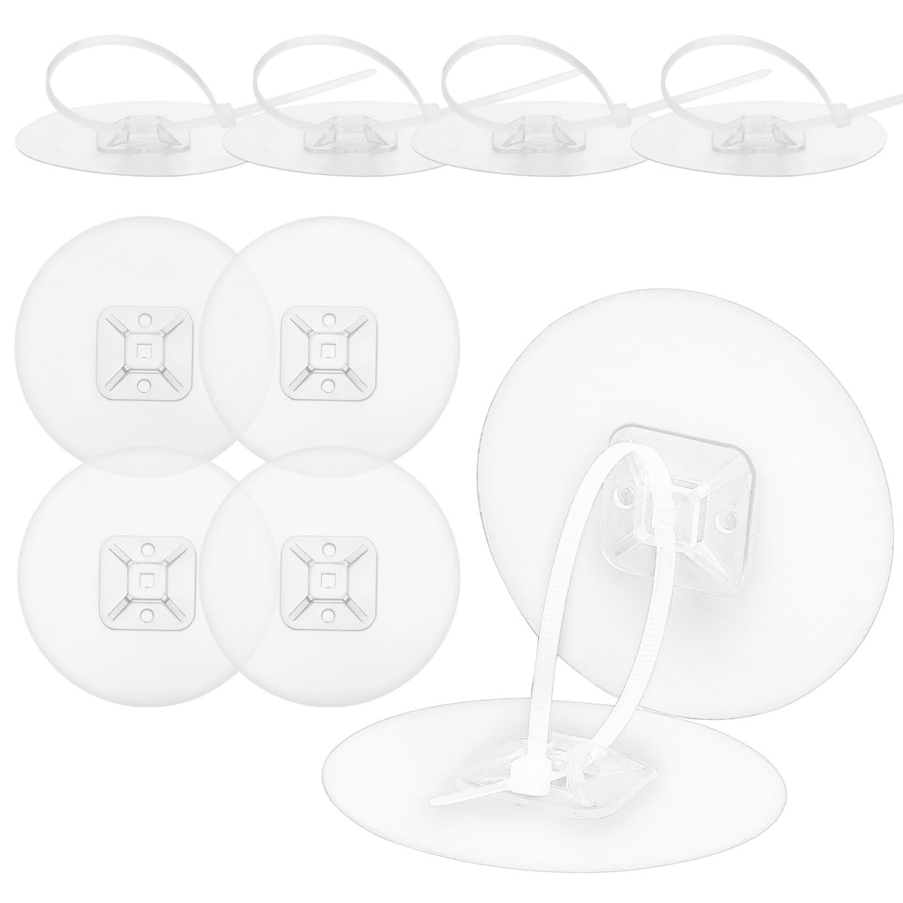 VICASKY Anti Tip Furniture Anchors Clear 10PCS Ease of installation Furniture Anchors Wall Anchors No Drill Adhesive Safety Straps for Cabinet Dresser, Transparent Plastic, Easy Installation, Anti-Tip