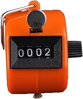 Hand Tally Counter, Digit Mechanical Palm Click Counter Count Clicker with Finger Ring Orange Portable and Useful Useful Design