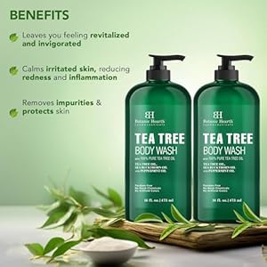 Botanic Hearth Tea Tree Body Wash - 16 fl oz - Helps Soothe Itchy, Dry Skin, Antifungal Body Wash with 100% Pure Tea Tree Oil - Sulfate Free, Paraben Free, for Men and Women Set of 2 Botanic Hearth Tea Tree Body Wash 16 fl oz Helps Soothe Itchy Dry Skin Antifungal Body Wash with 100 Pure Tea Tree Oil Sulfate Free Paraben Free for Men and Women Set of 2