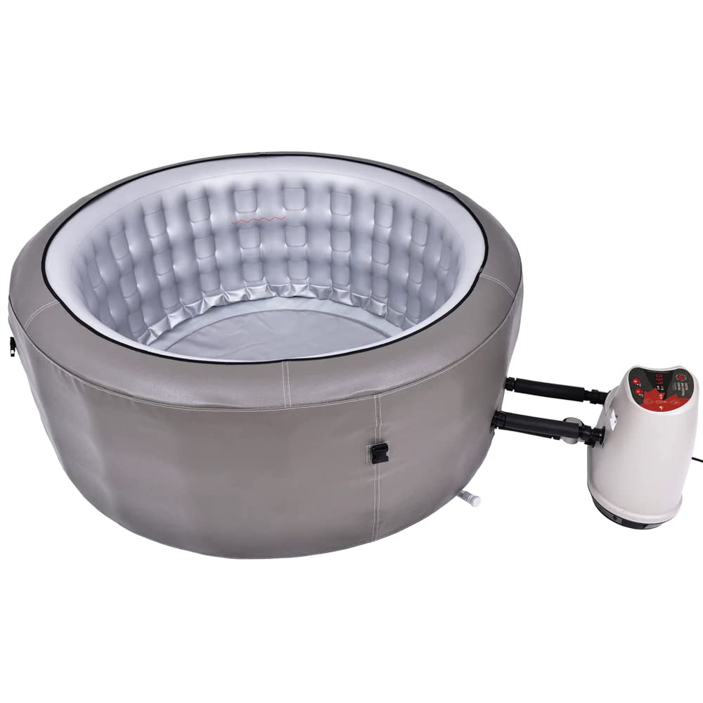 CANADIAN SPA CO. Grand Rapids Hot Tub Outdoor dla 4 osób, Ø 175 cm x 74 cm, okrągła, nadmuchiwana wanna z hydromasażem ze 110 dyszami i kocem grzewczym