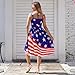 Women's Vintage 4th of July American Flag Dress Retro 1950s 50s Swing A-Line Sleeveless Sling Straps Party Dress Royal Blue