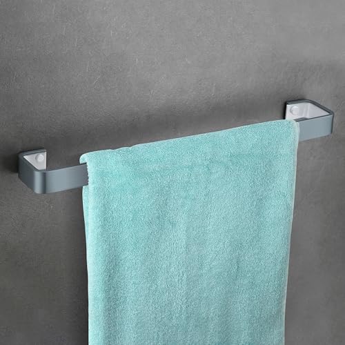 Image of Plantex Aluminium and Acrylic Towel Rod for Bathroom /Cloth Hanger for Wall /Towel Holder /Towel Bar /Bathroom Accessories (Grey and Milky White) 24 Inch
