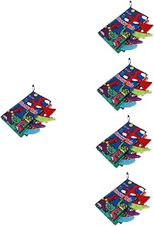 TOYANDONA 5 Peças Livro De Pano De Cauda Livro Crinkle Livro De Pano Infantil Livro De Treinamento De Cognição Livro De Desenvolvimento Sensorial Livros Infantis Brinquedo De Bebê Livro De