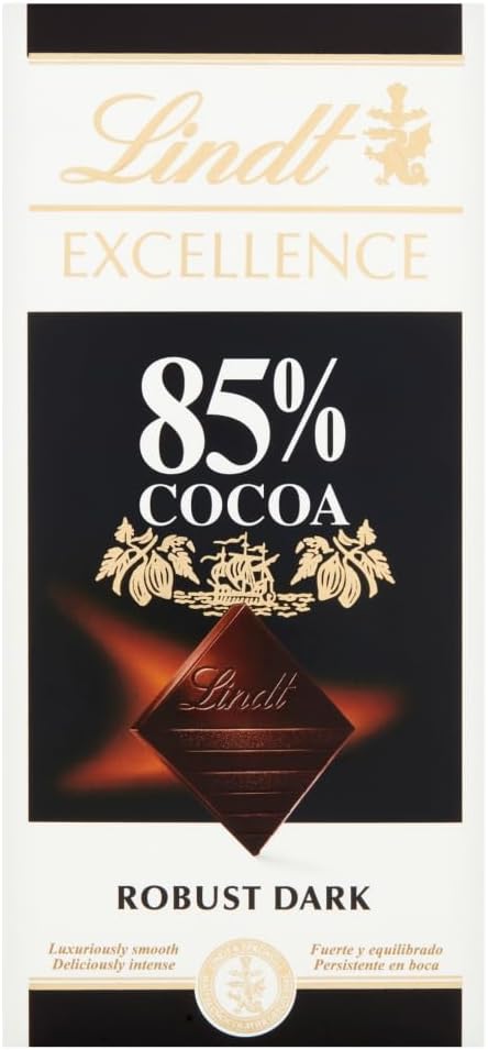 Lindt Excellence Dark 85 Percent Cocoa Chocolate Bar, 100g