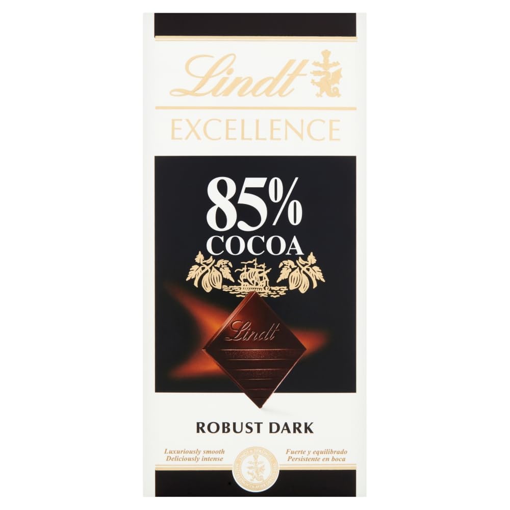 Lindt Excellence Dark 85 Percent Cocoa Chocolate Bar, 100g
