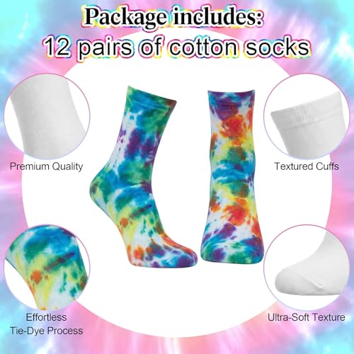 Image of Chicingyou White Cotton Socks for Tie Dye Painting Graffiti White Crew Ankle Socks Tie Dye Kit Party Supplies
