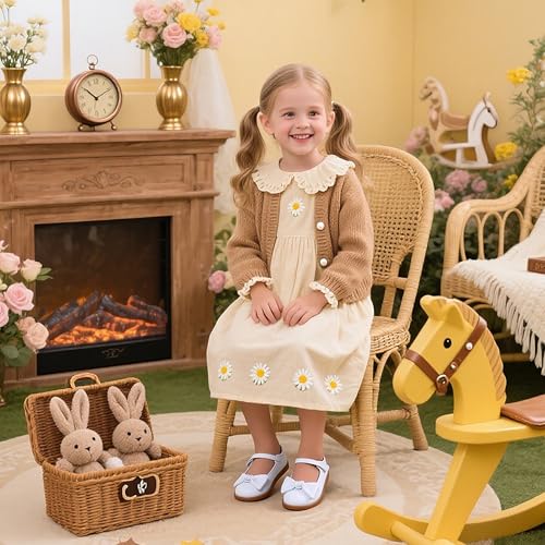 Image of Flaryzone Toddler Little Girl Mary Jane School Uniform Oxfords Flat Dress Shoes