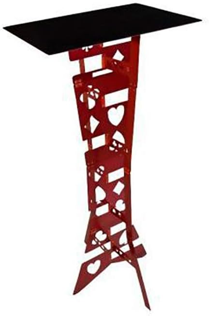 Enjoyer Aluminum Alloy Magic Folding Table Poker Table for Magicians Accessories Magic Tricks Stage Illusions Gimmicks (Red)