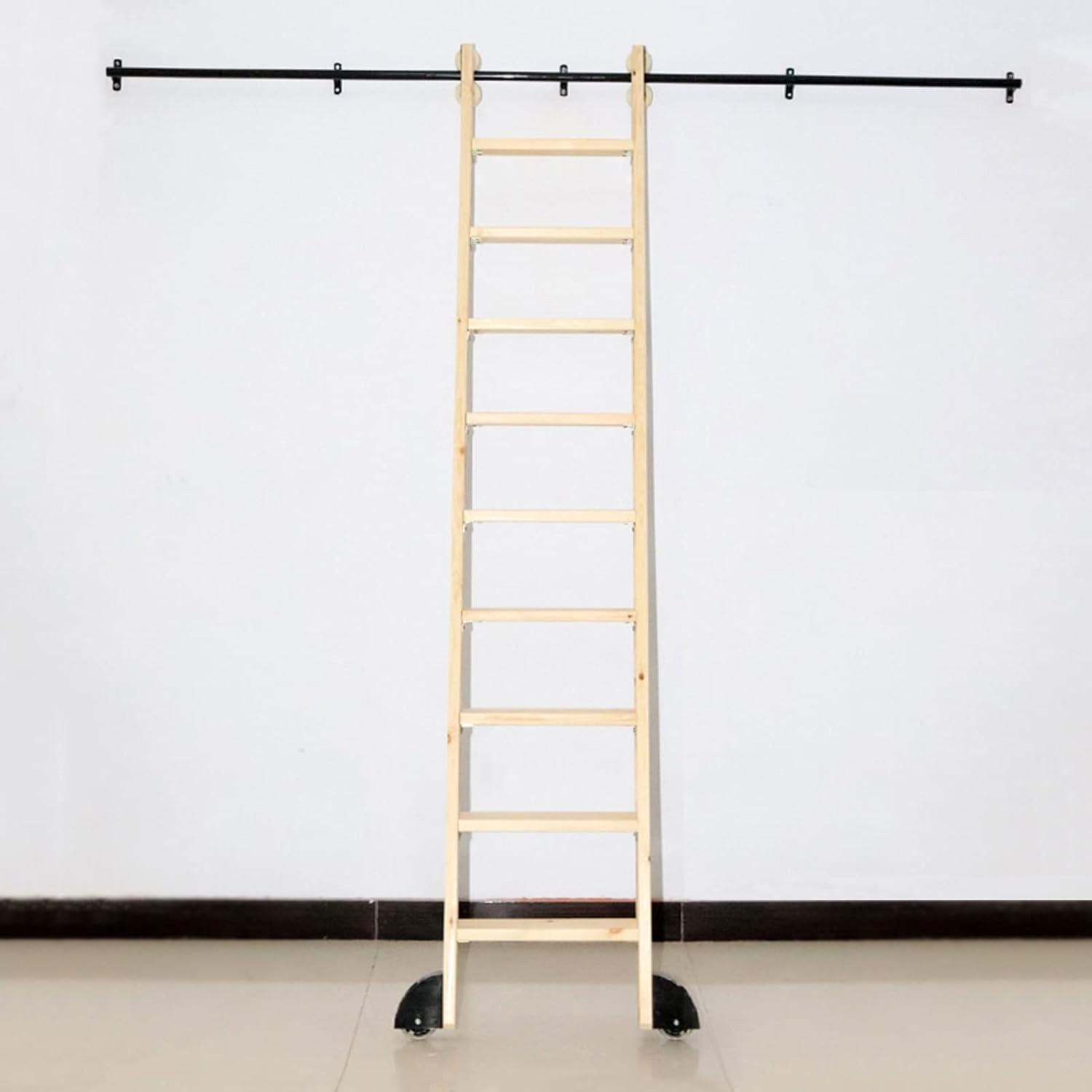 Sliding Ladder Hardware Kit - Complete 20ft/600cm Sliding Ladder System with Hanging Rail & Extension Rail for Library Garage and Home Use