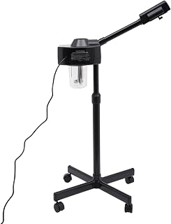 Vaporizador facial para sauna facial con boquilla giratoria de 360°, para salón y hogar, vaporizador facial de ozono, 750 W, color negro