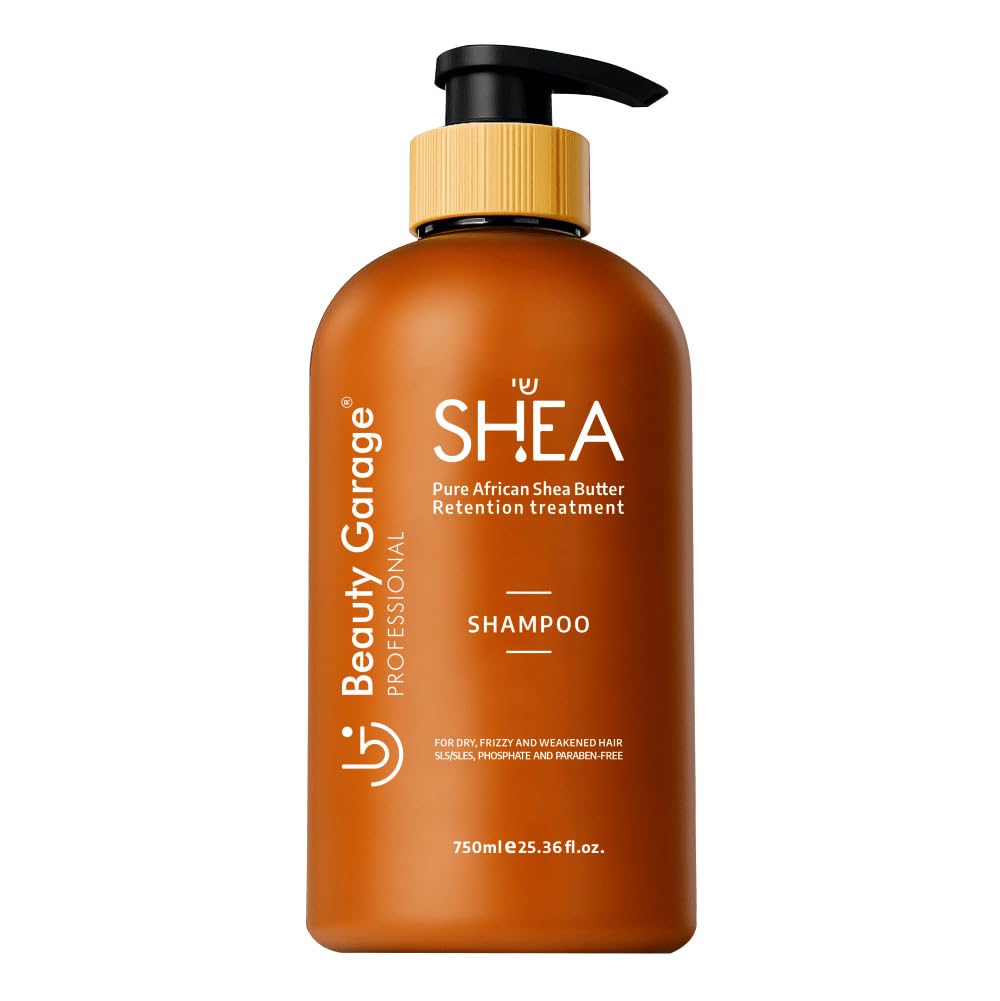 African Shea Butter Shampoo | 750ml Sulphate Free Shampoo with Argan & Macadamia Oil | Smooth Shield Retention | For Dry & Frizzy Hair
