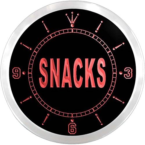 ADVPRO nc0639-b Snacks Food Cafe Shop Bar Pub Neon Sign LED Wall Clock